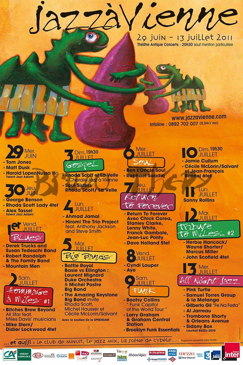 affiche programme pour la communication de Jazz à Vienne 2011