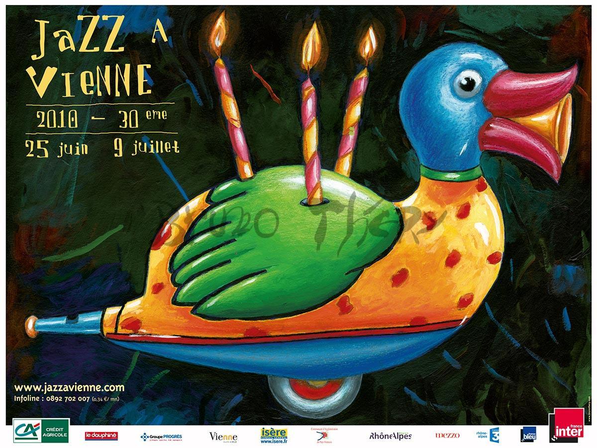 Affiche Jazz à Vienne 2010 pour le trentième anniversaire du festival