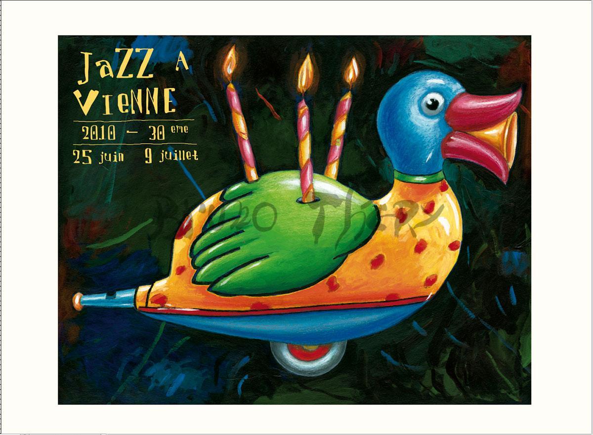 Affiche Jazz à Vienne 2010 pour le trentième anniversaire du festival