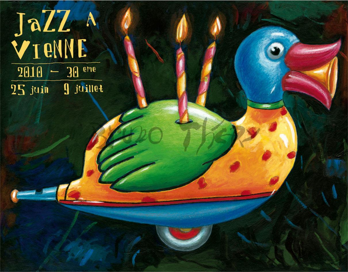 Affiche Caravan Jazz 2010 pour un festival aux alentours de Vienne