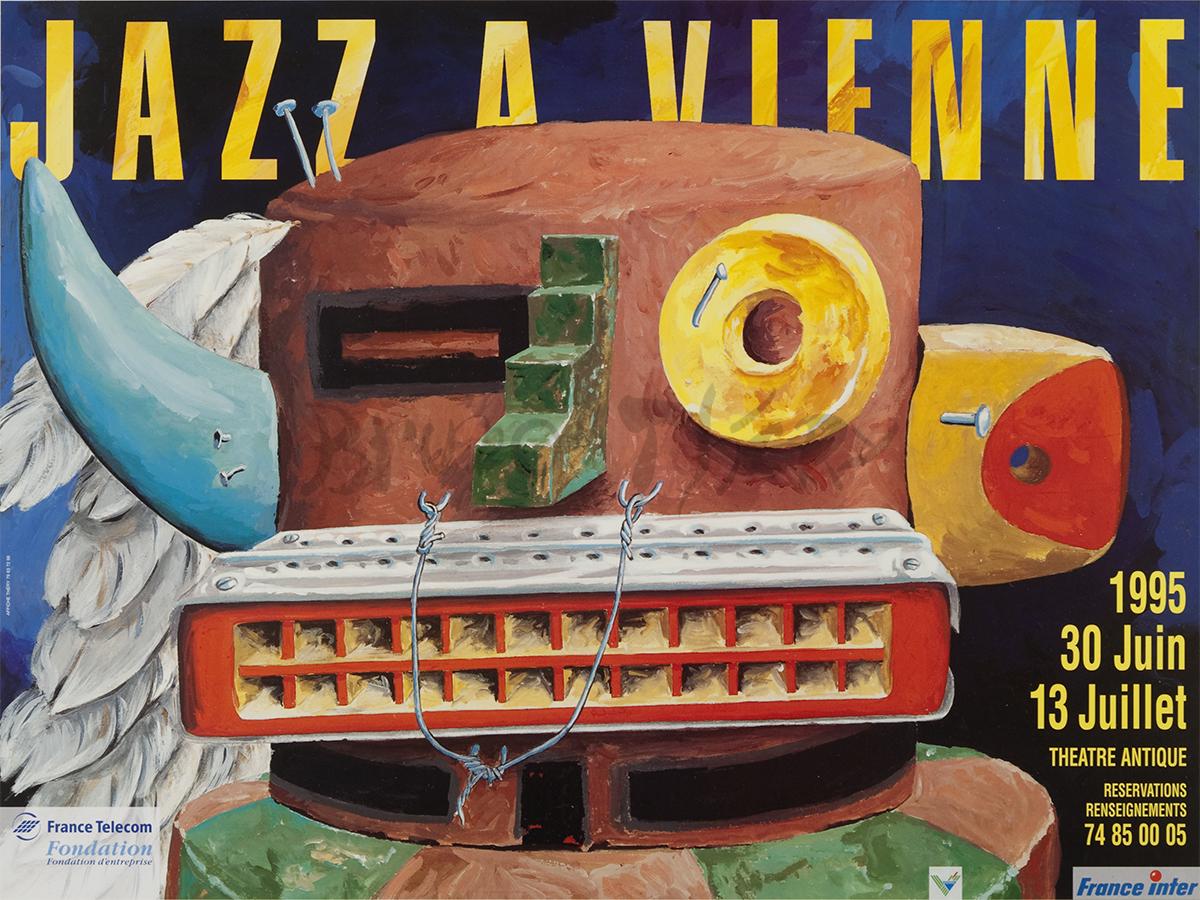 Affiche pour Jazz à Vienne 1995 en France Rhône Alpes