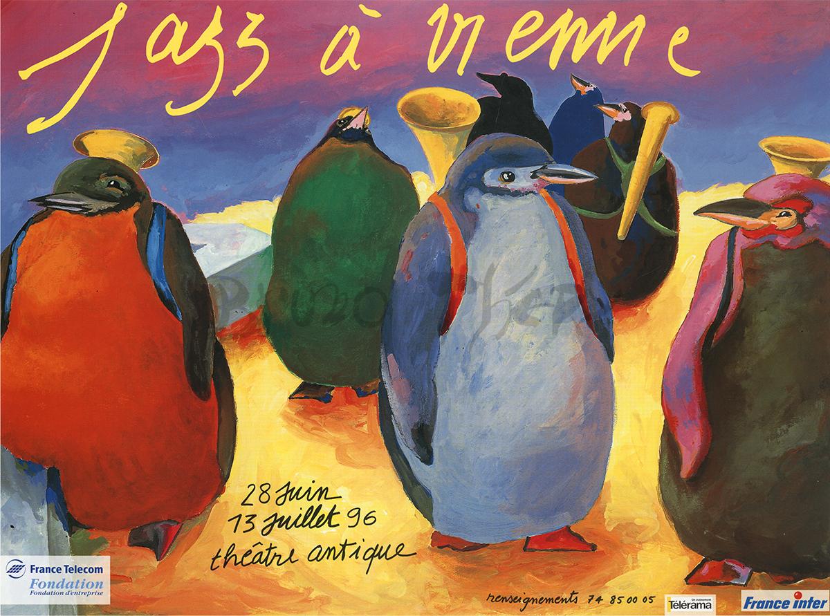 Affiche pour Jazz à Vienne 1996 en France Rhône Alpes