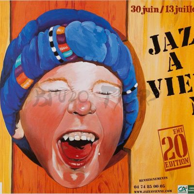 L’affiche Jazz à Vienne 2000 est la treizième réalisée par Bruno Théry pour ce festival de jazz en France Rhône Alpes