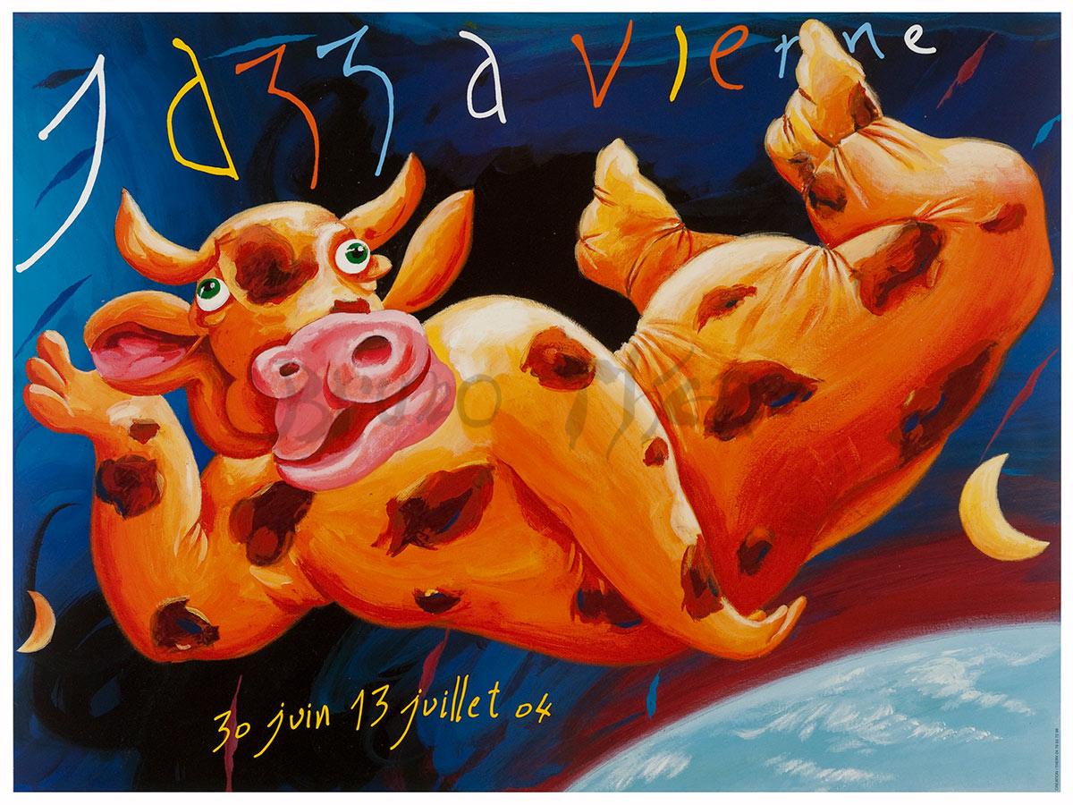 Affiche pour la communication du festival Jazz à Vienne 2004 en France Rhône Alpes