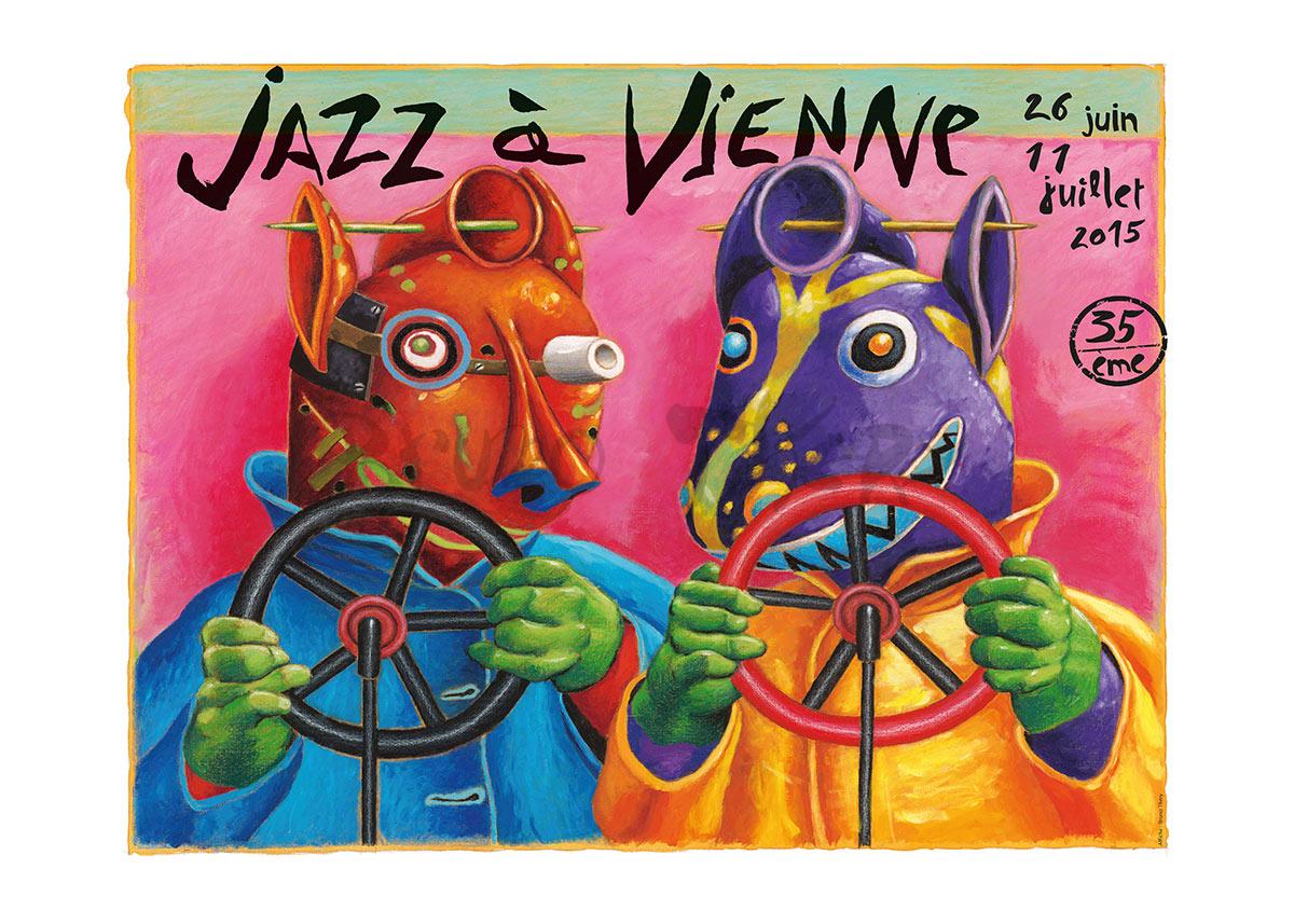 Affiche pour Jazz à Vienne 2015 en région Auvergne Rhône Alpes