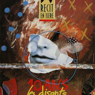 L’affiche les Arts du Récit en Isère pour la communication du festival 1997 à Saint Martin D’Hères dans Grenoble-Alpes Métropole.