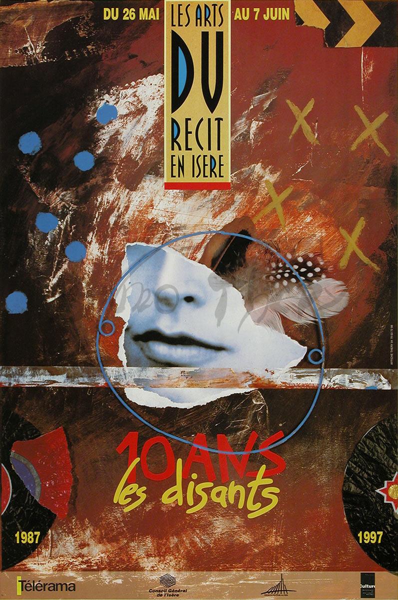 L’affiche les Arts du Récit en Isère pour la communication du festival 1997 à Saint Martin D’Hères dans Grenoble-Alpes Métropole.