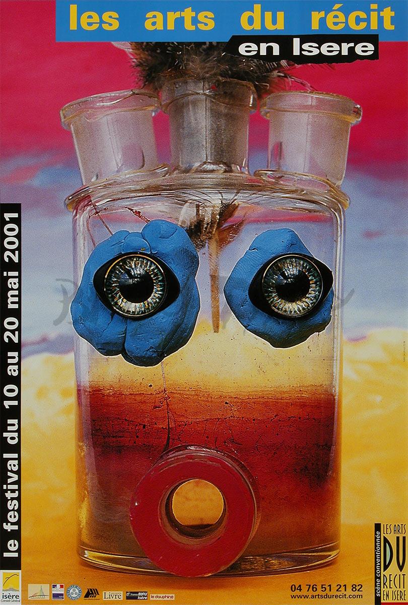 Affiche les Arts du Récit 2001 pour la communication du Festival à Saint Martin d’Hères dans la Grenoble Alpes Métropole