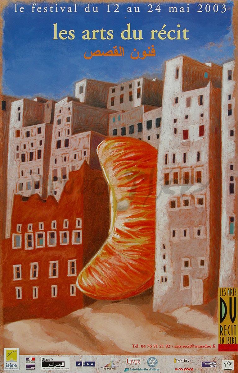 Bruno Théry affichiste signe sa 7ème affiche sur 23 réalisées pour les Arts du Récit en Isère