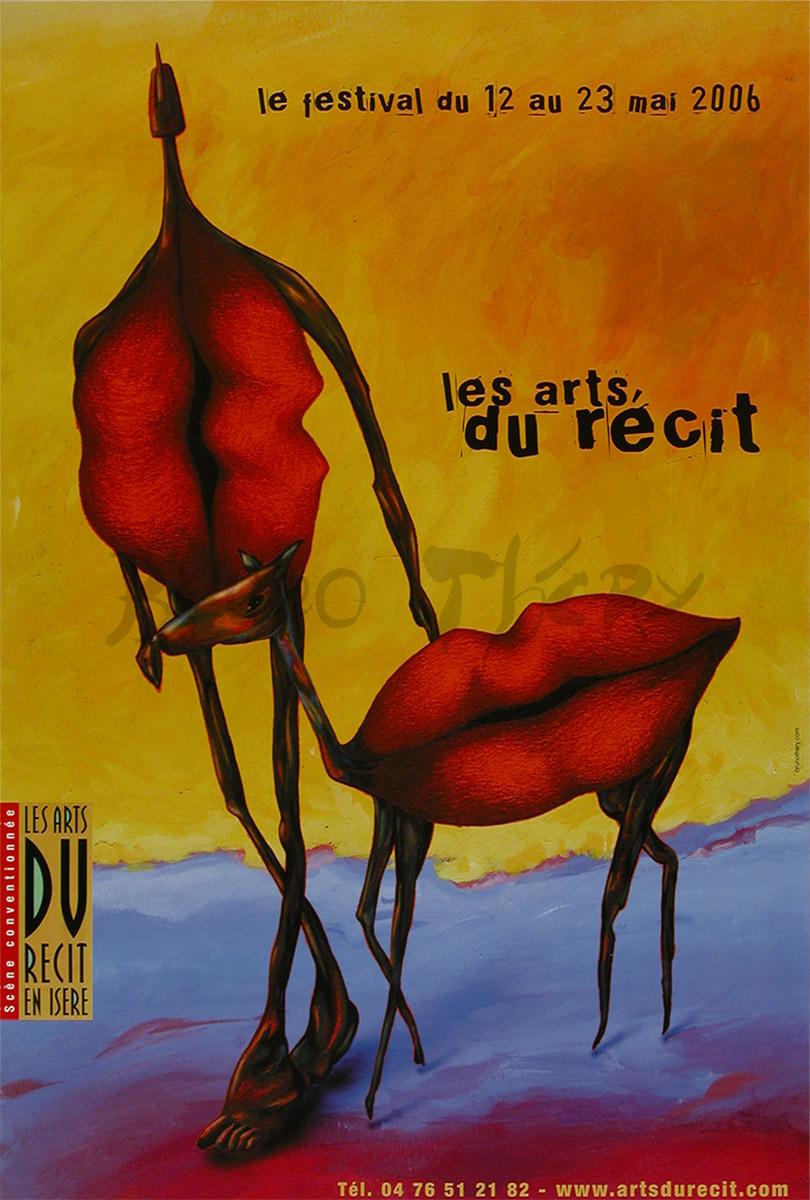 Affiche « Les Arts du Récit en Isère 2006 » créée par Bruno Théry pour la communication du Festival à Saint Martin d’Hères en Grenoble-Alpes Métropole