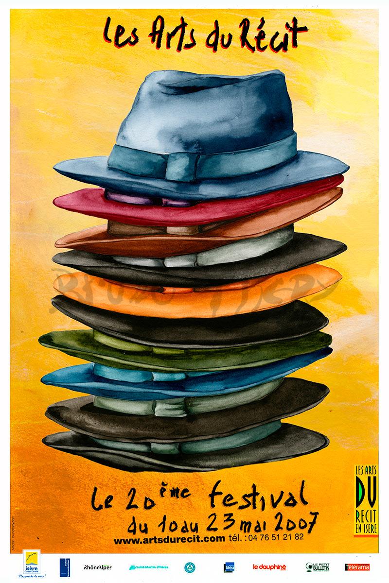 Pour les Arts du Récit en Isère Bruno Théry crée sa 13ème affiche consécutive pour ce Festival à Saint Martin d’Hères en Grenoble-Alpes Métropole