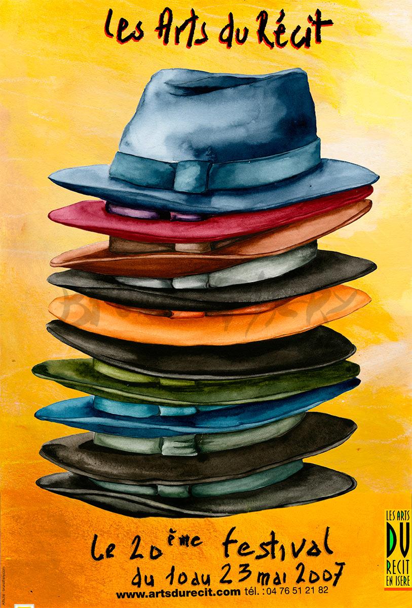 Pour les Arts du Récit en Isère Bruno Théry crée sa 13ème affiche consécutive pour ce Festival à Saint Martin d’Hères en Grenoble-Alpes Métropole