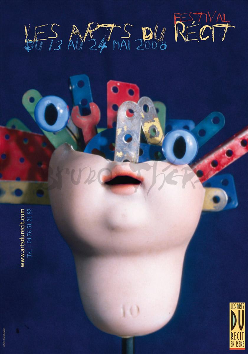L’affiche les Arts du Récit 2008 est la 14ème créée par Bruno Théry sur ses 23 consécutives à Saint Martin d’Hère en Grenoble-Alpes Métropole