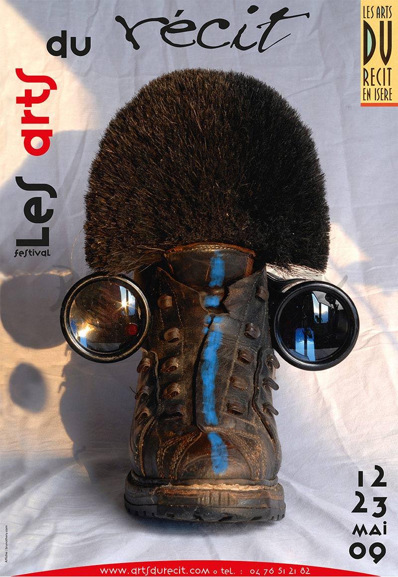 L’affiche « Les Arts du Récit en Isère 2009 » et la 15ème créée par Bruno Théry sur ses 23 créations consécutives à Saint Martin d’Hères