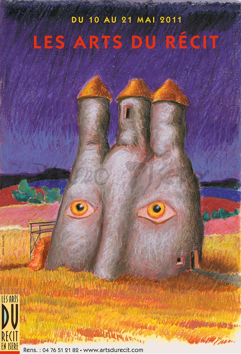 L’affiche « Les Arts du Récit en Isère 2011 » est la 17ème réalisée par Bruno Théry pour le festival à Saint Martin d’Hères dans la Grenoble-Alpes Métropole