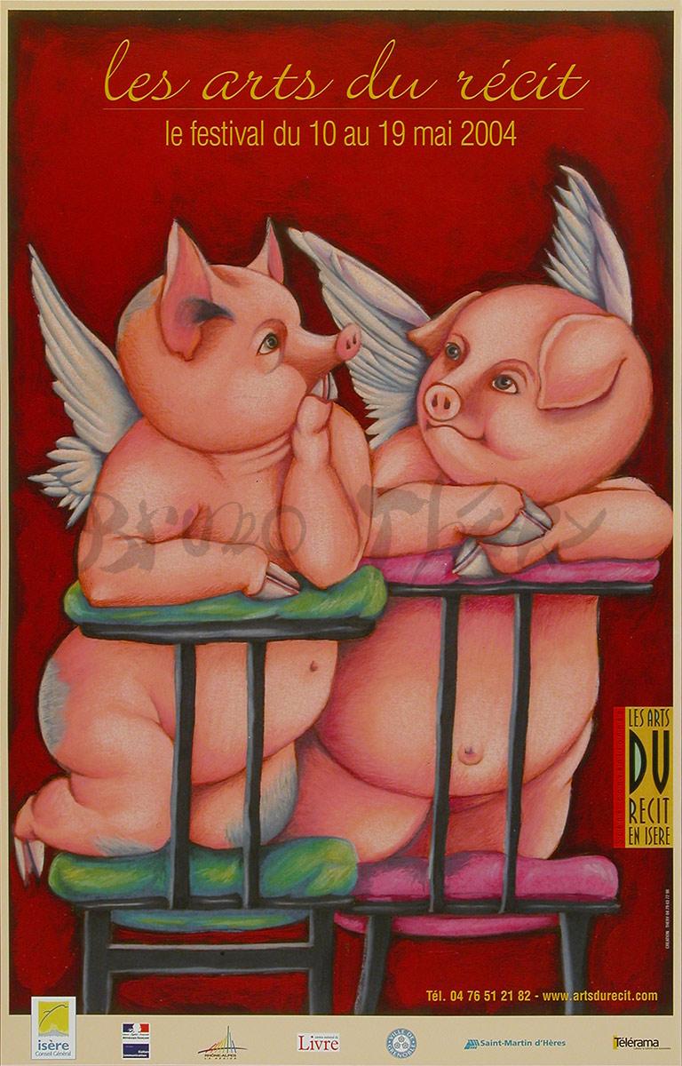 Bruno Théry affichiste crée pour le Festival Les Arts du Récit en Isère sa 10ème affiche sur ses 23 consécutives à Saint Martin d’Hères dans la Grenoble-Alpes Métropole