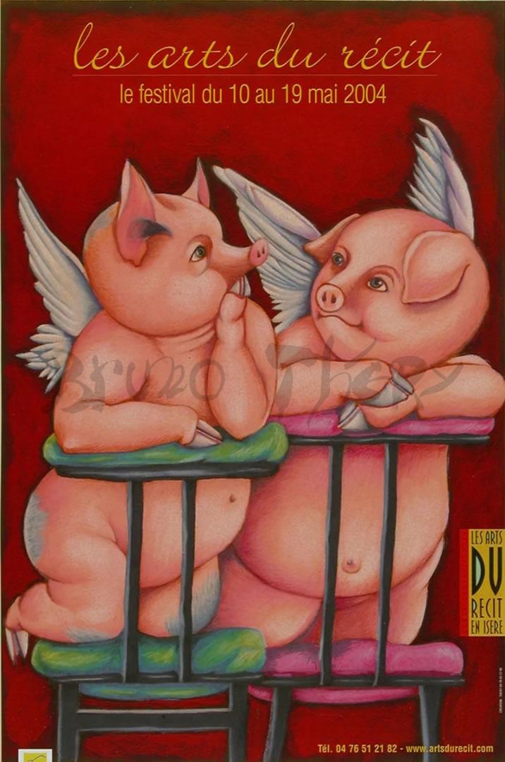 Bruno Théry affichiste crée pour le Festival Les Arts du Récit en Isère sa 10ème affiche sur ses 23 consécutives à Saint Martin d’Hères dans la Grenoble-Alpes Métropole